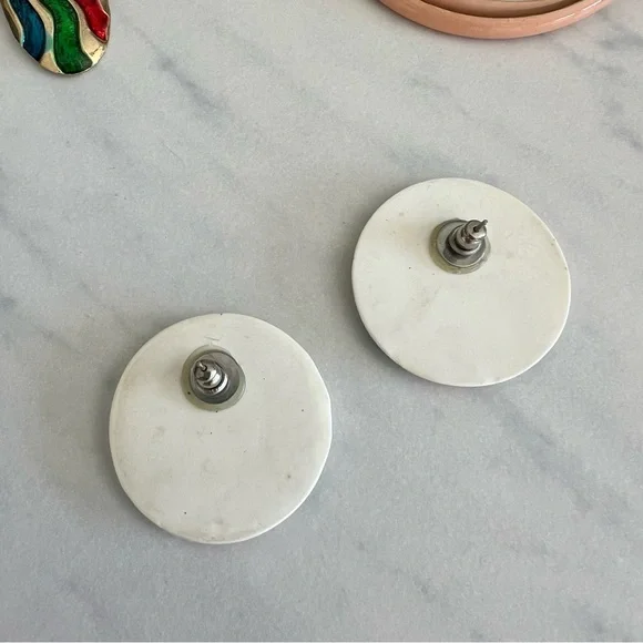 Painted Floral Post Earring - Picture 3 of 4